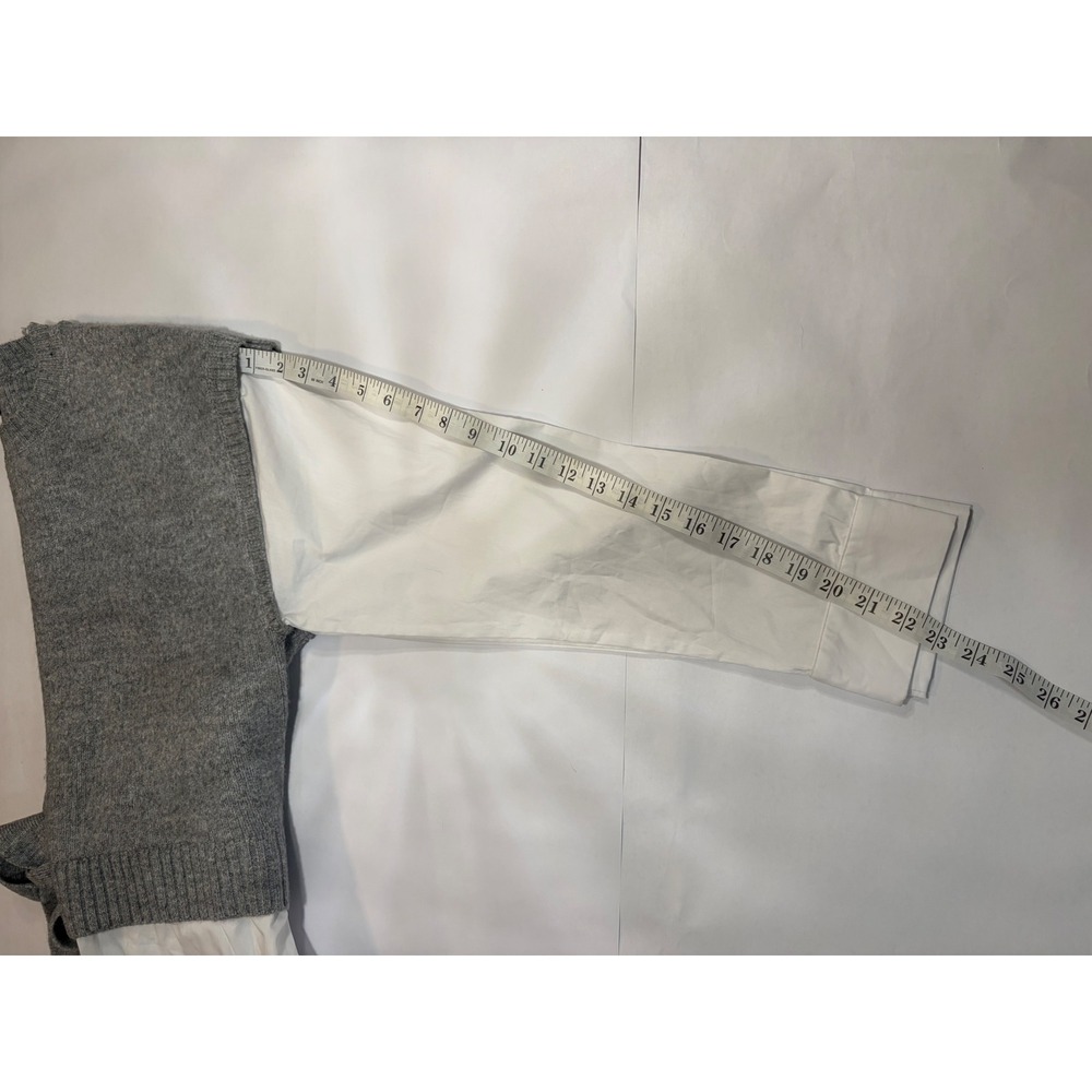 NEW VICI Grey Knit Sweater Vest White Button Down Layered Tie Back Top Small - Picture 4 of 13